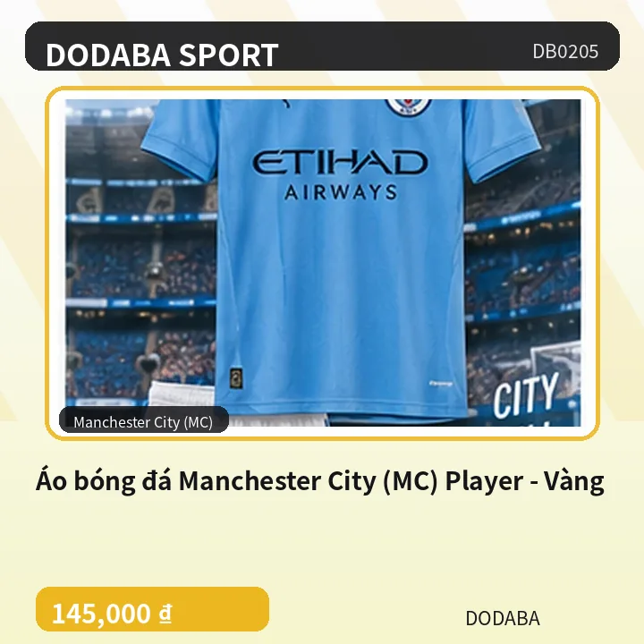 Áo bóng đá Manchester City (MC) Player - Vàng
