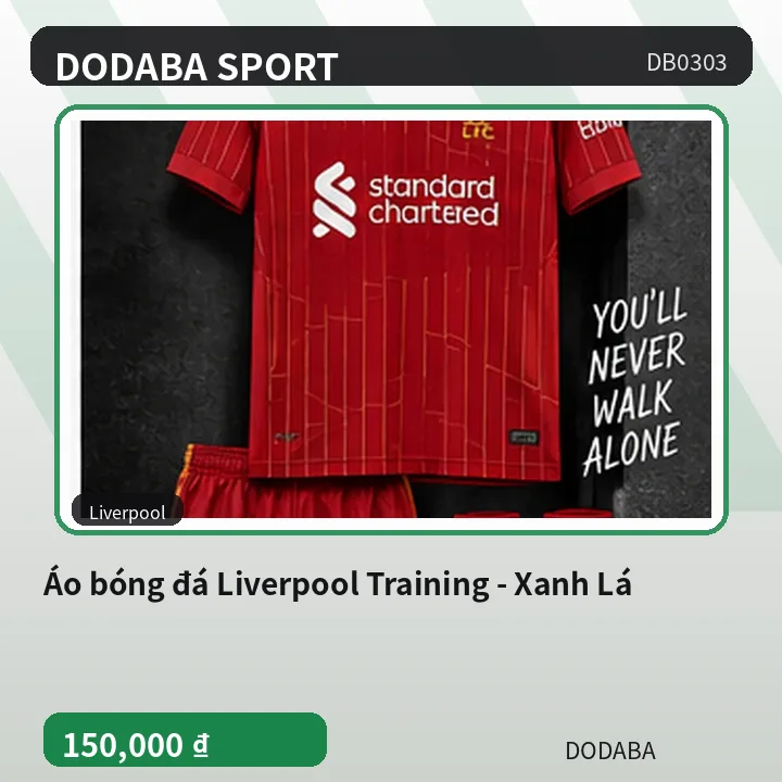 Áo bóng đá Liverpool Training - Xanh Lá