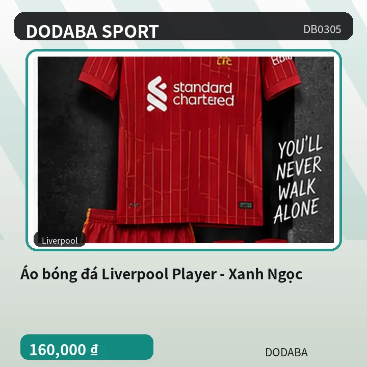 Áo bóng đá Liverpool Player - Xanh Ngọc
