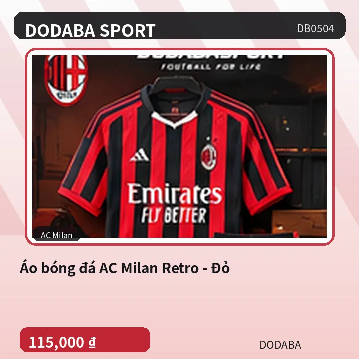 Áo bóng đá AC Milan Retro - Đỏ