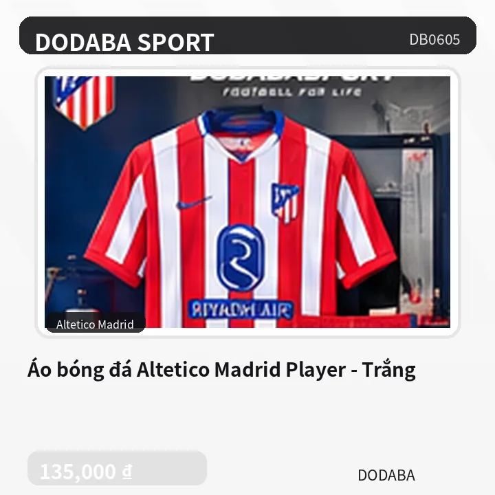 Áo bóng đá Altetico Madrid Player - Trắng