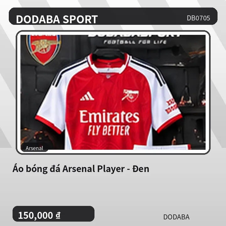 Áo bóng đá Arsenal Player - Đen