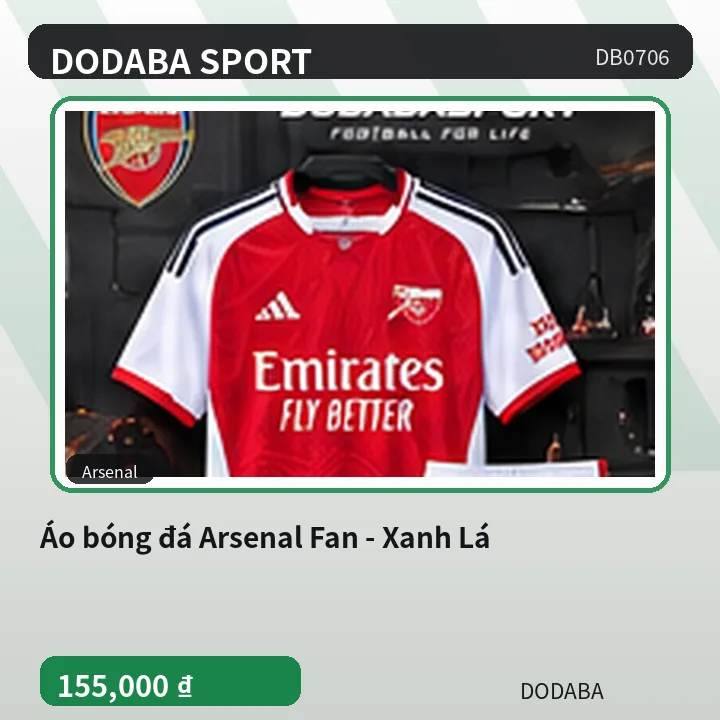 Áo bóng đá Arsenal Fan - Xanh Lá