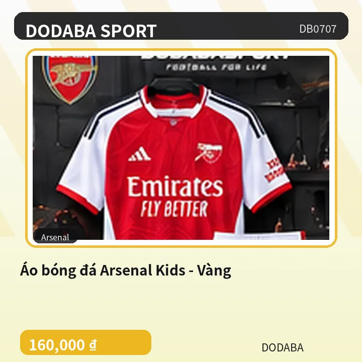 Áo bóng đá Arsenal Kids - Vàng