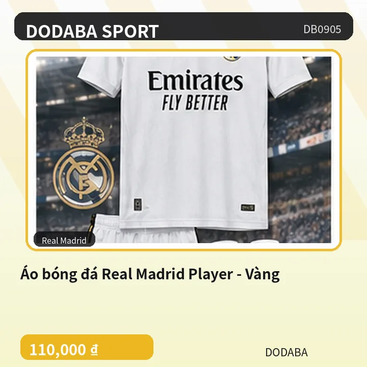 Áo bóng đá Real Madrid Player - Vàng