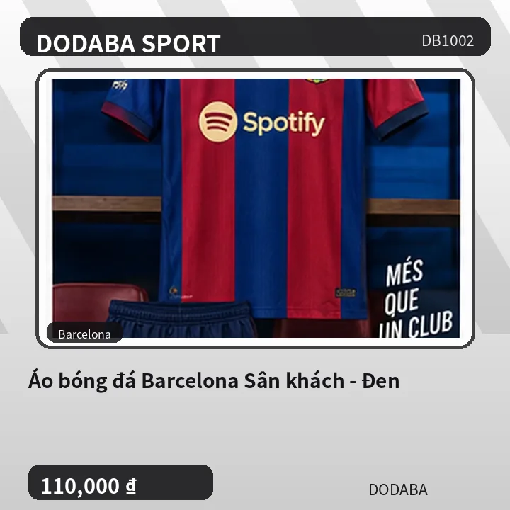 Áo bóng đá Barcelona Sân khách - Đen