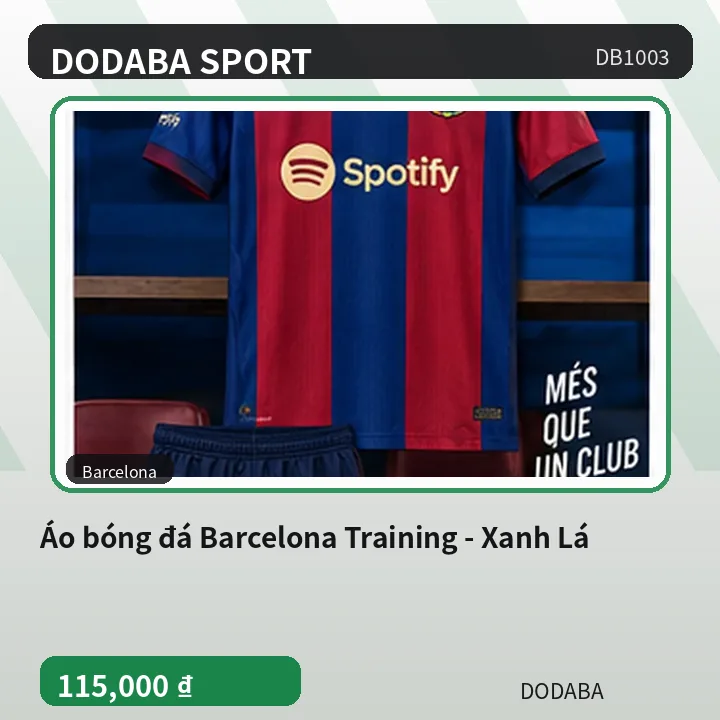 Áo bóng đá Barcelona Training - Xanh Lá