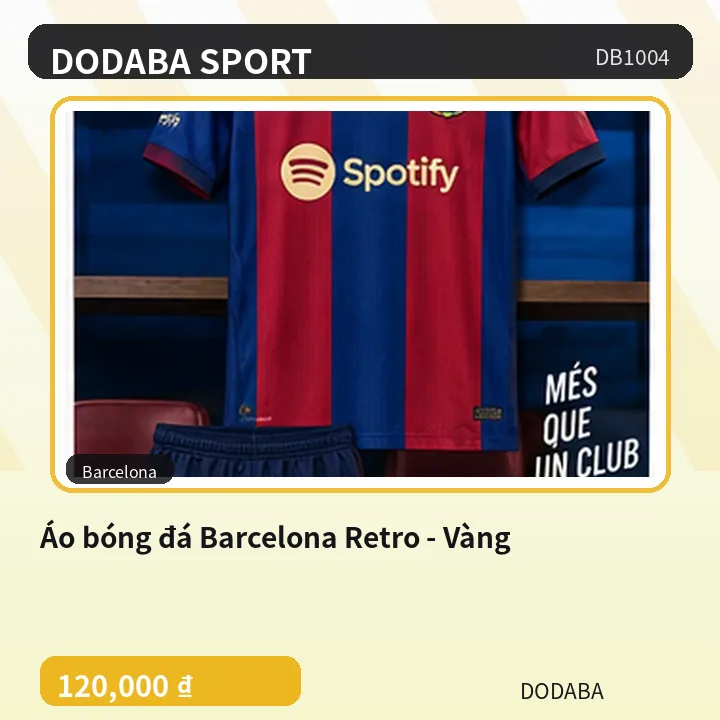 Áo bóng đá Barcelona Retro - Vàng
