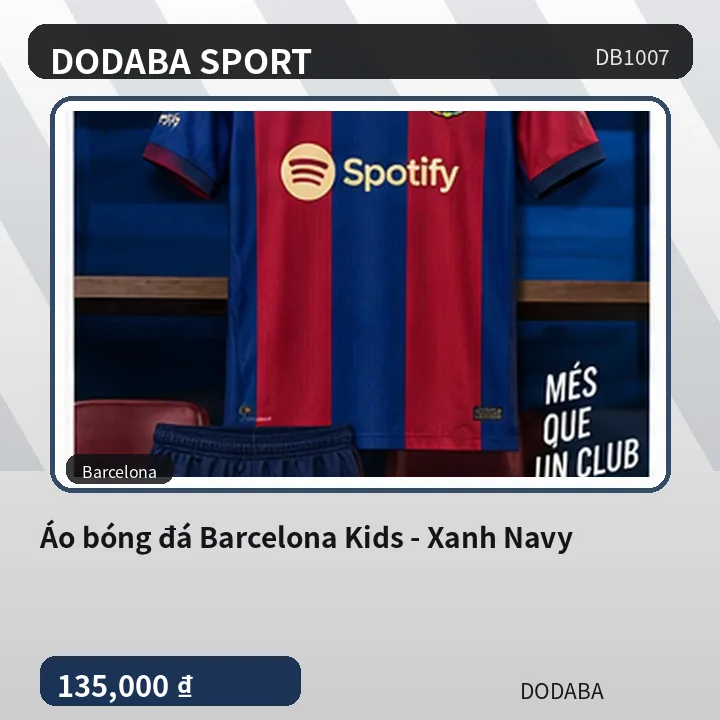 Áo bóng đá Barcelona Kids - Xanh Navy