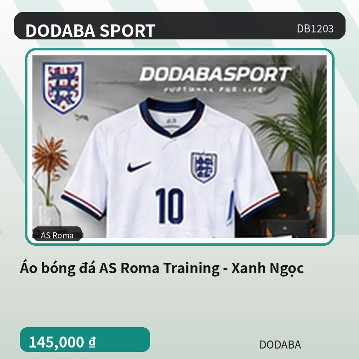 Áo bóng đá AS Roma Training - Xanh Ngọc