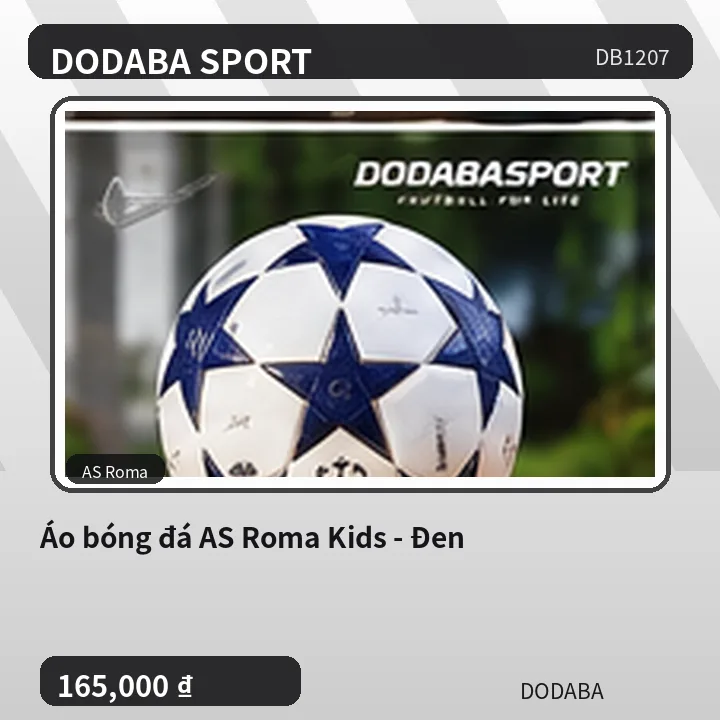 Áo bóng đá AS Roma Kids - Đen