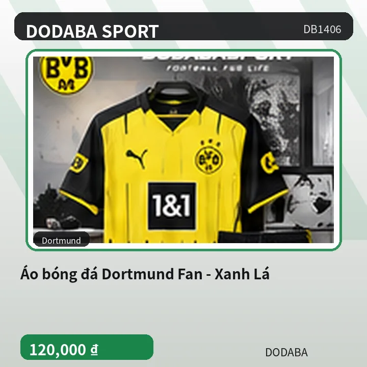 Áo bóng đá Dortmund Fan - Xanh Lá