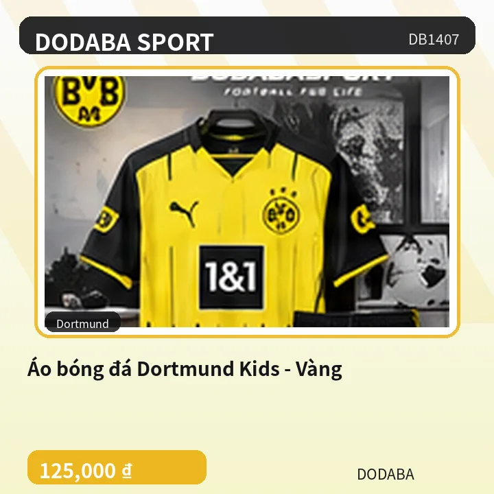 Áo bóng đá Dortmund Kids - Vàng