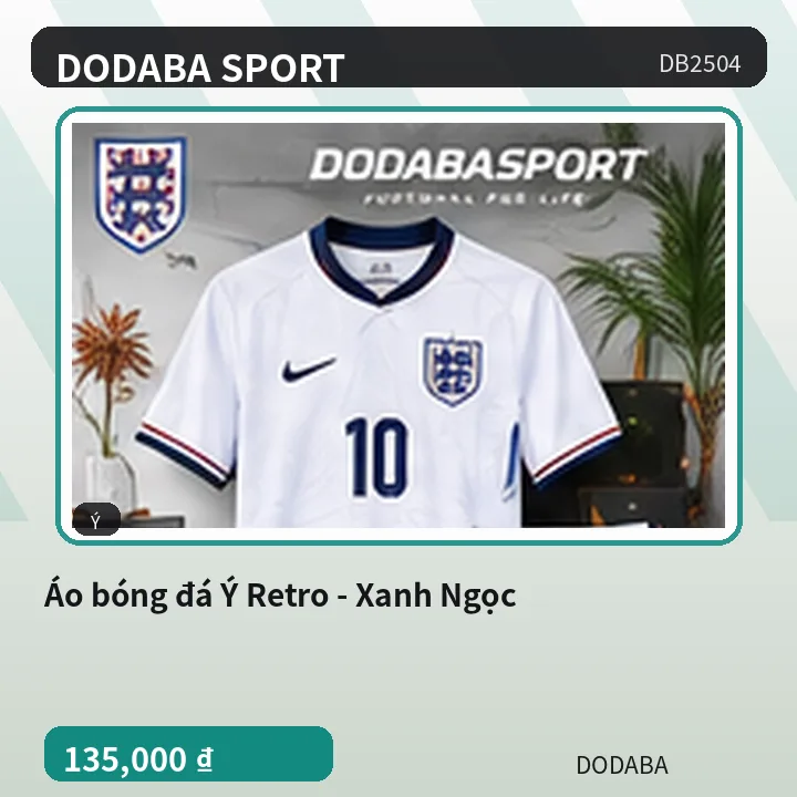 Áo bóng đá Ý Retro - Xanh Ngọc