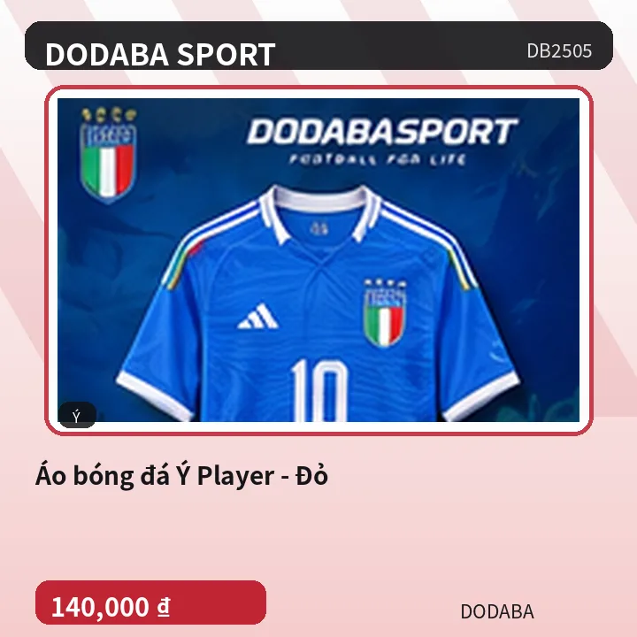 Áo bóng đá Ý Player - Đỏ