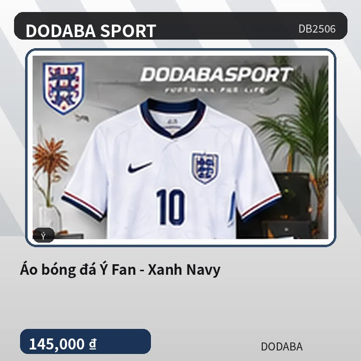 Áo bóng đá Ý Fan - Xanh Navy