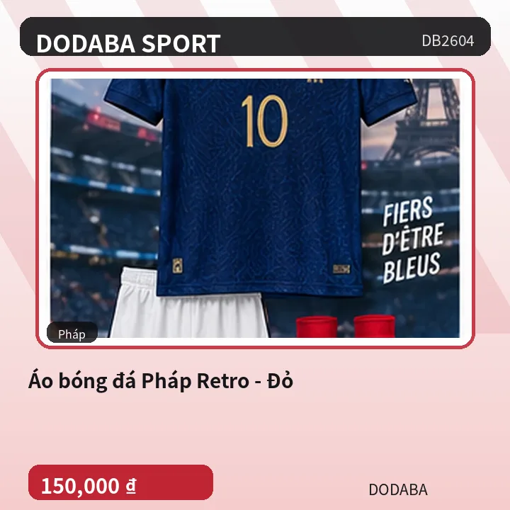 Áo bóng đá Pháp Retro - Đỏ