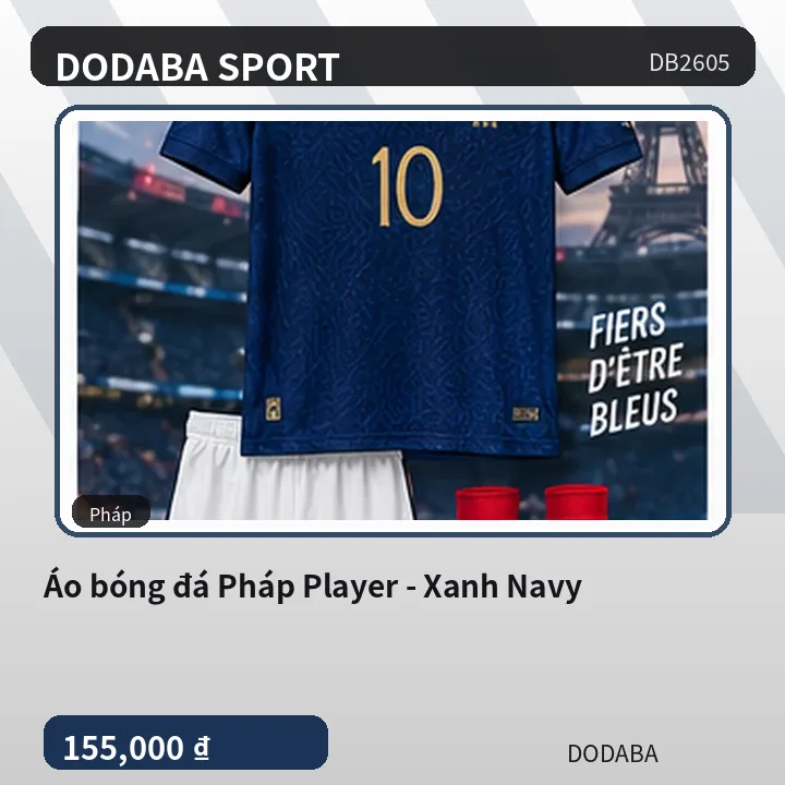 Áo bóng đá Pháp Player - Xanh Navy