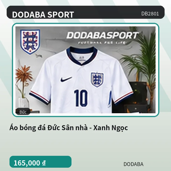 Áo bóng đá Đức Sân nhà - Xanh Ngọc