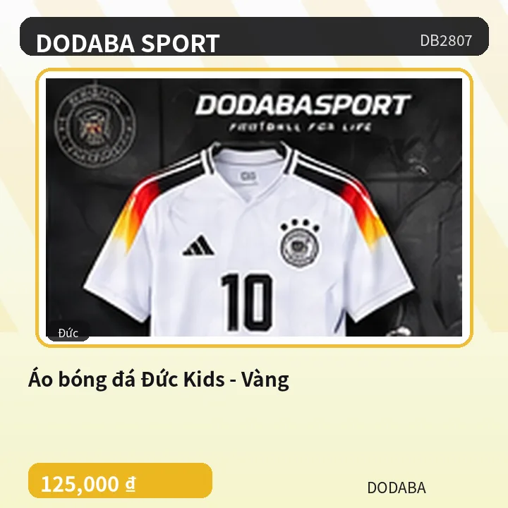 Áo bóng đá Đức Kids - Vàng