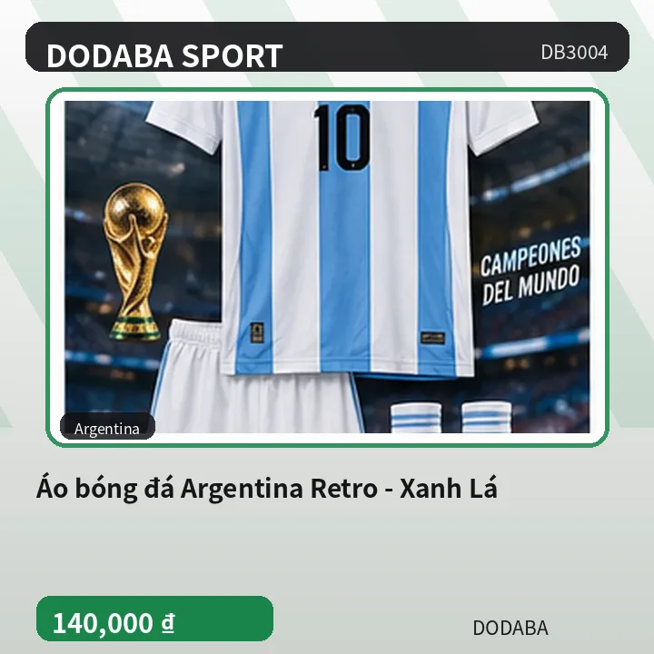 Áo bóng đá Argentina Retro - Xanh Lá