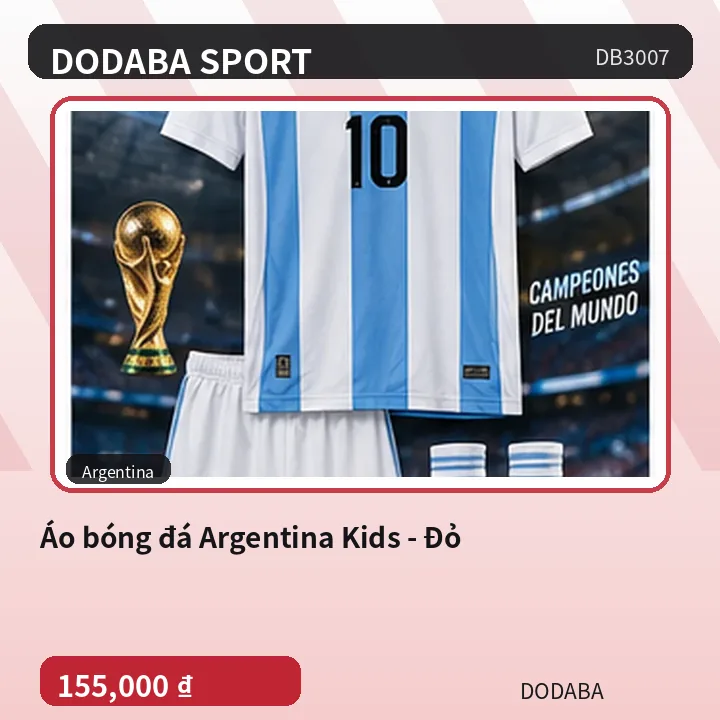 Áo bóng đá Argentina Kids - Đỏ