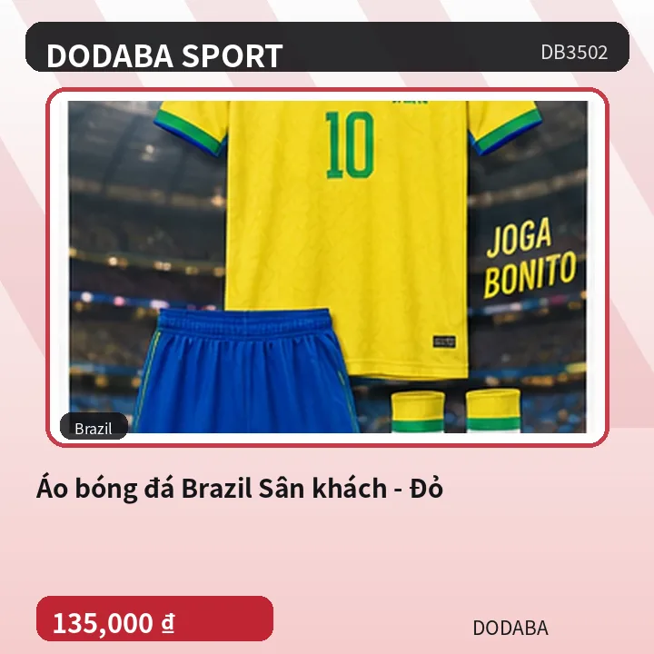 Áo bóng đá Brazil Sân khách - Đỏ