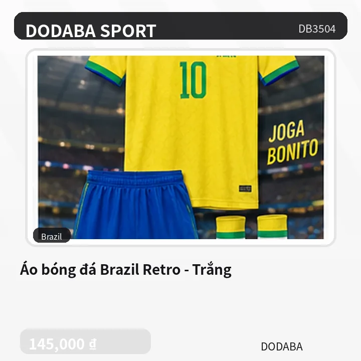 Áo bóng đá Brazil Retro - Trắng