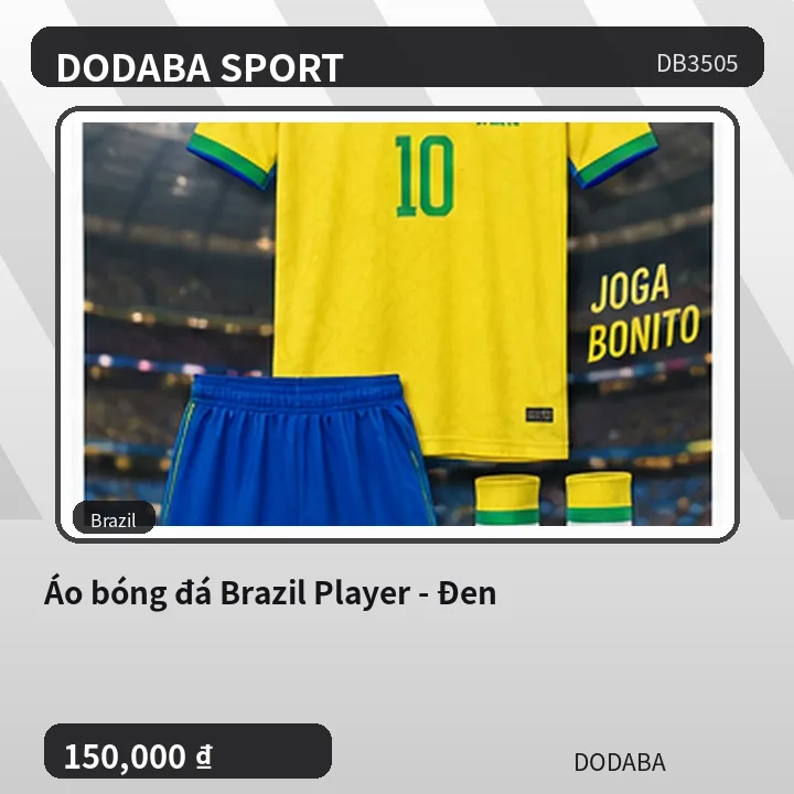 Áo bóng đá Brazil Player - Đen