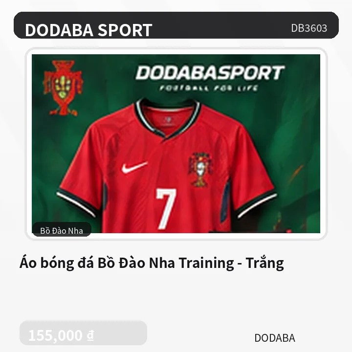 Áo bóng đá Bồ Đào Nha Training - Trắng