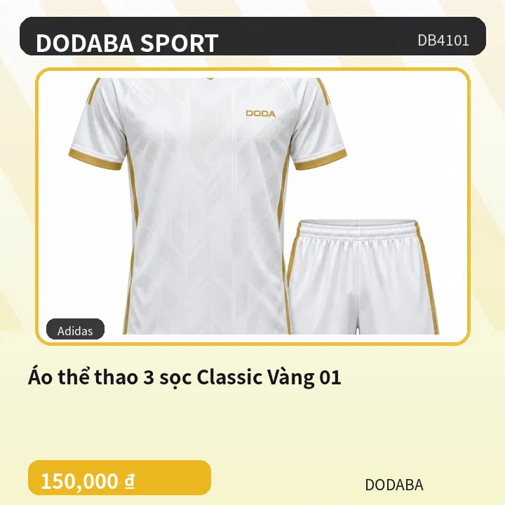 Áo thể thao 3 sọc Classic Vàng 01