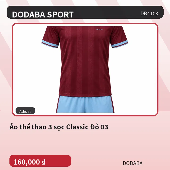 Áo thể thao 3 sọc Classic Đỏ 03