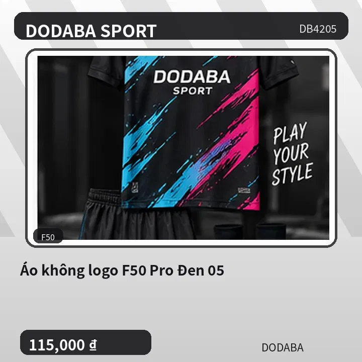 Áo không logo F50 Pro Đen 05