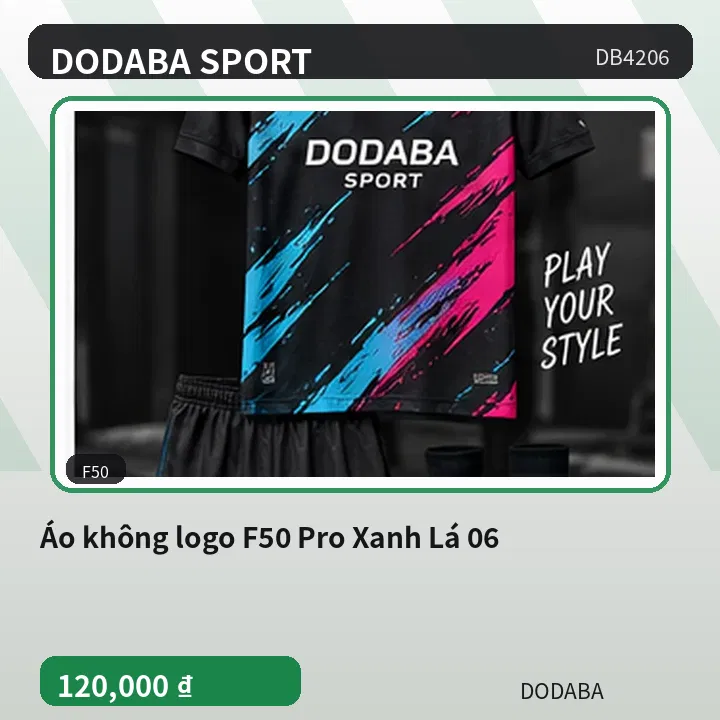 Áo không logo F50 Pro Xanh Lá 06