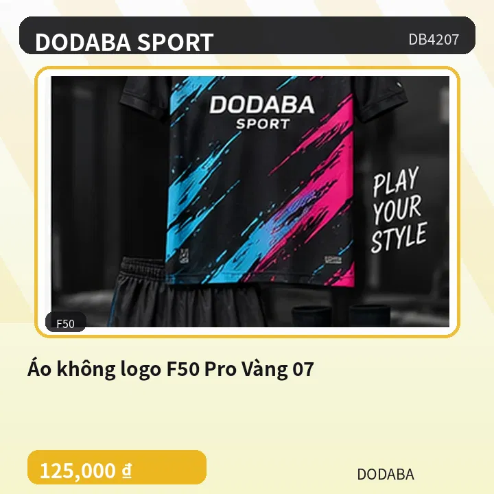 Áo không logo F50 Pro Vàng 07