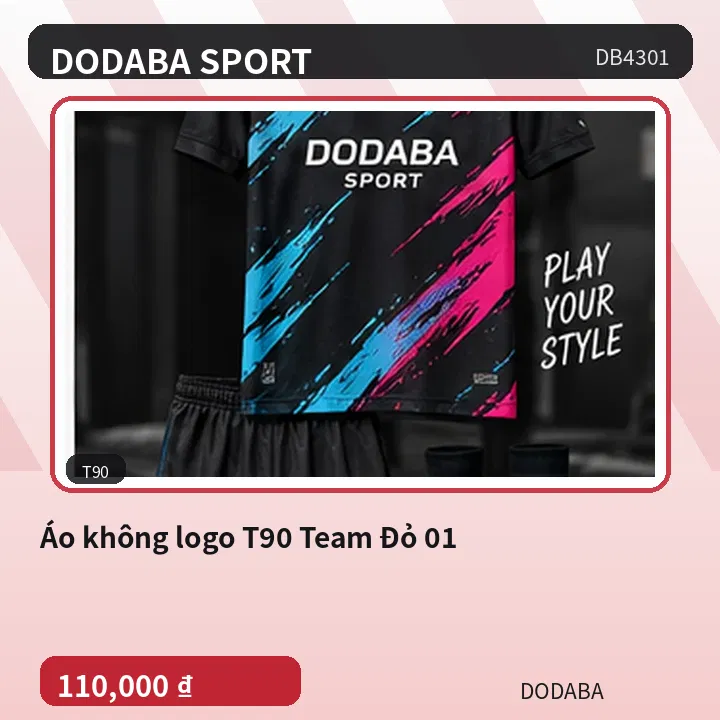 Áo không logo T90 Team Đỏ 01