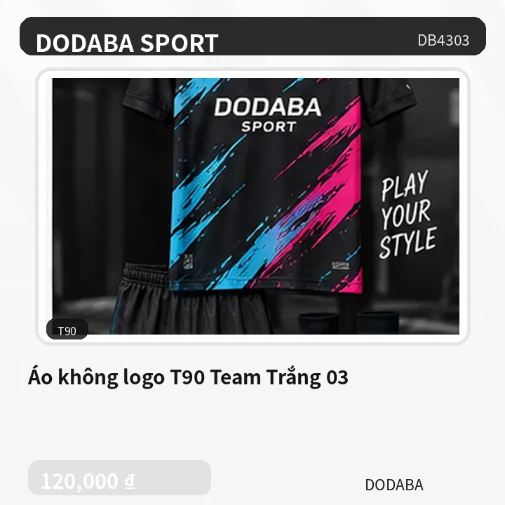 Áo không logo T90 Team Trắng 03