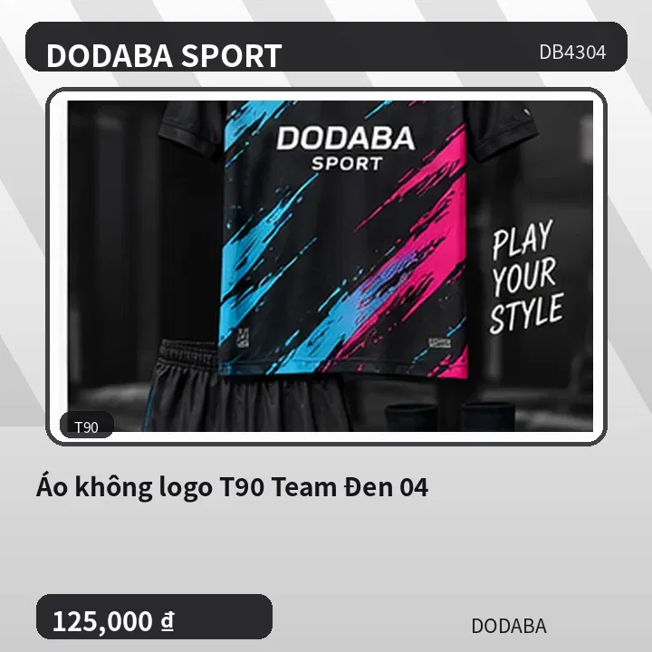 Áo không logo T90 Team Đen 04