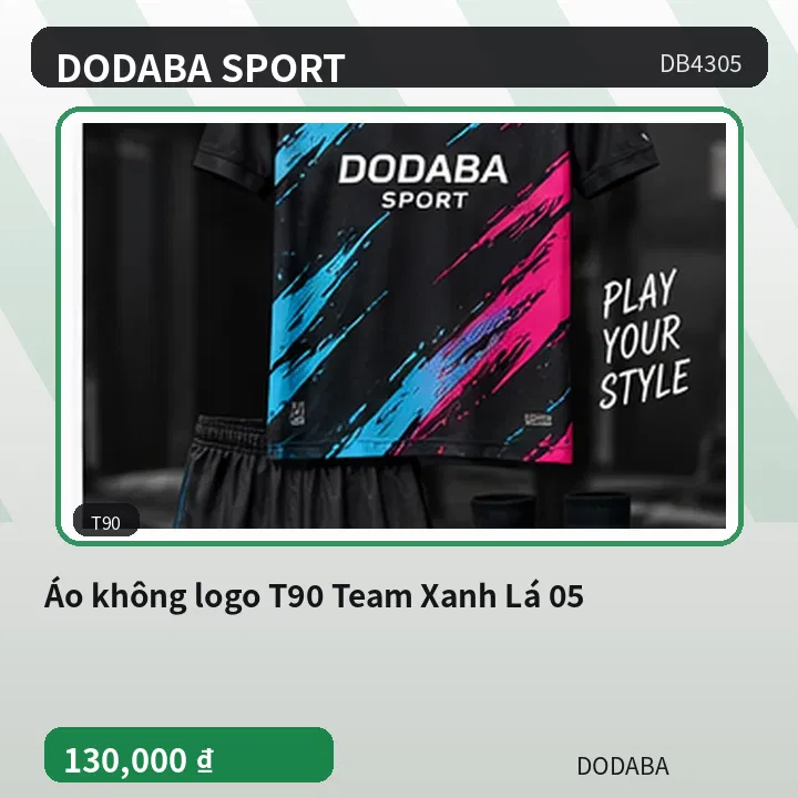 Áo không logo T90 Team Xanh Lá 05