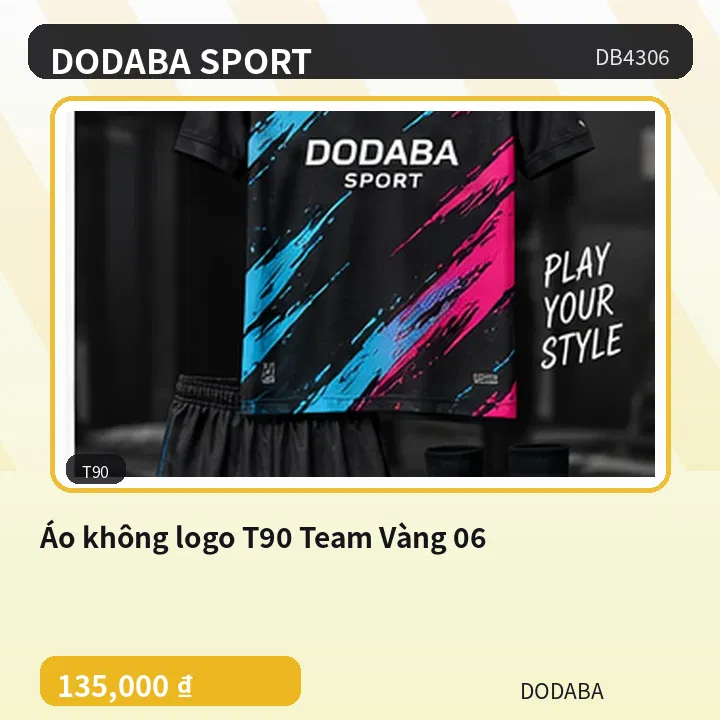 Áo không logo T90 Team Vàng 06
