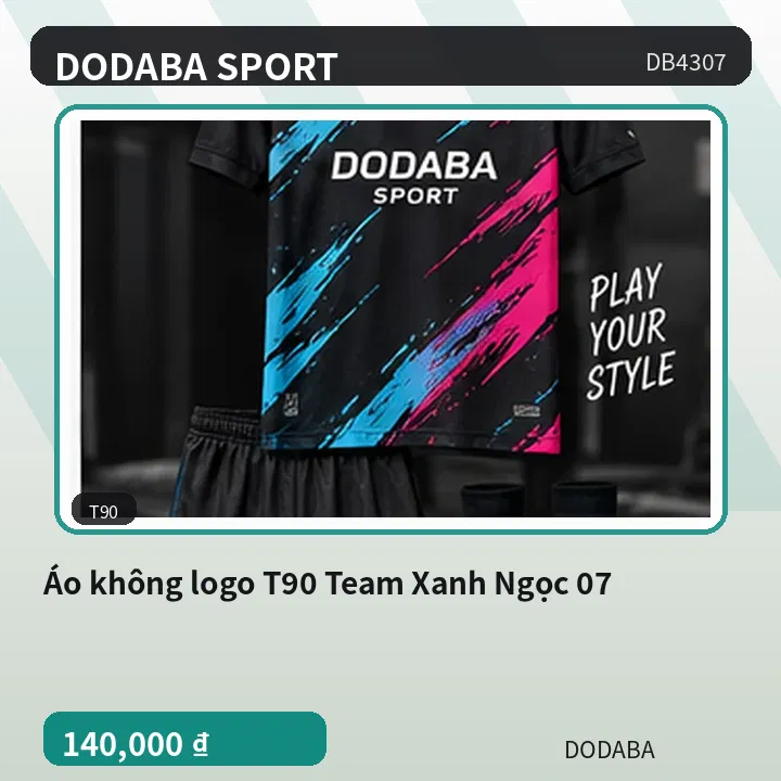 Áo không logo T90 Team Xanh Ngọc 07